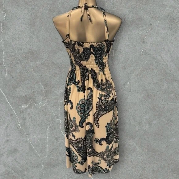 $10 Add-On ✅Elegant Blue and White Paisley Midi Dress - Picture 5 of 16